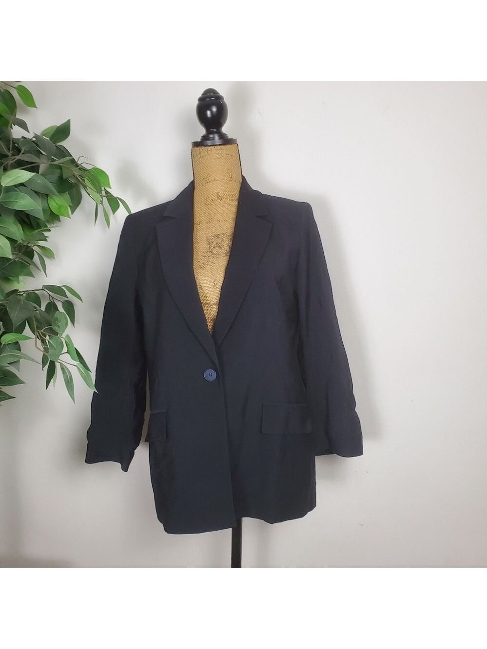 NEW LOFT Pure Black Women's Size Small Blazer One Button
